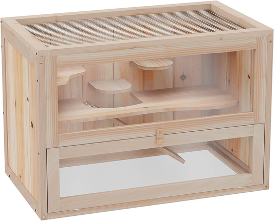 Pawhut 2-Level Hamster Cage & Small Animal Habitat for Rabbits, Guinea Pigs, & Chinchillas with Openable Roof & Window Animals & Pet Supplies > Pet Supplies > Small Animal Supplies > Small Animal Habitats & Cages PawHut   