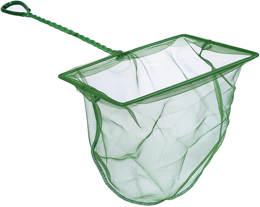 Laojbaba Green Fine Mesh Net Aquarium Fishing Net with Plastic Handle 8 Inch