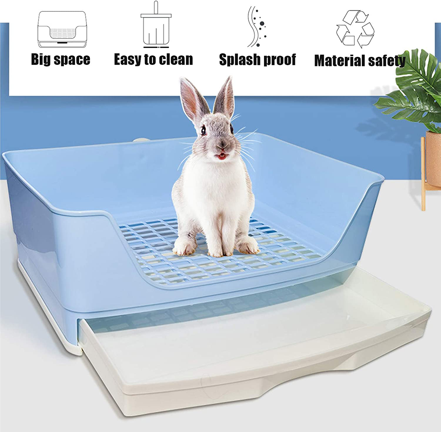 Kathson Large Rabbit Litter Box with Drawer, Pet Toilet Potty Trainer Corner Toilet Bigger Pet Pan with Grass Mat for Adult Guinea Pigs, Chinchilla, Hamster Animals & Pet Supplies > Pet Supplies > Small Animal Supplies > Small Animal Bedding kathson   