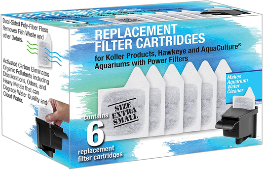 Koller Products Replacement Filter Cartridges - XS, 6-Pack, White Animals & Pet Supplies > Pet Supplies > Fish Supplies > Aquarium Filters Koller Products   