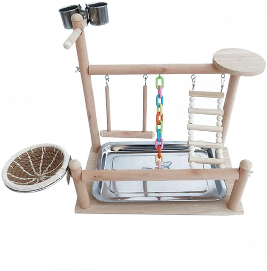 M I a Parrots Playstand Birds Perch Stand Play Gym Cockatiel Playpen Bridges Swings Food Bowl Parakeet Breeding Box for African Grey Conures Cockatoos Parrotlets Animals & Pet Supplies > Pet Supplies > Bird Supplies > Bird Gyms & Playstands M I A   