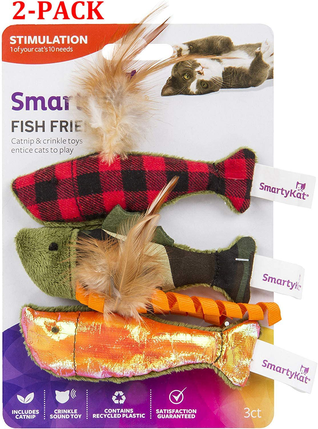 Smartykat Fish Friends Crinkle and Catnip Cat Toys KOL PET