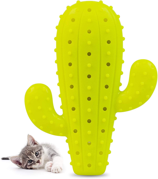 Pet Craft Supply Cactus Interactive Cat Toy Chew Toy Teeth Cleaning Bite Resistant 100% Natural Rubber with Bonus Catnip and Silvervine Bags for Kittens and Adult Cat Animals & Pet Supplies > Pet Supplies > Cat Supplies > Cat Toys Pet Craft Supply   