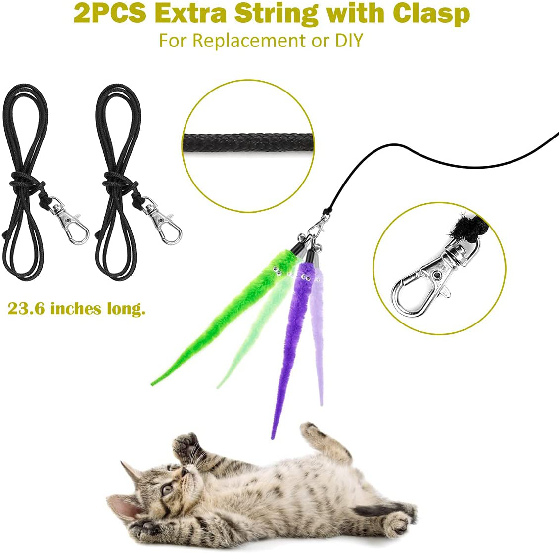 Interactive Cat Toy, Interactive Fishing Toys For Cats, Retractable Cat  Fishing Rod(1pcs)