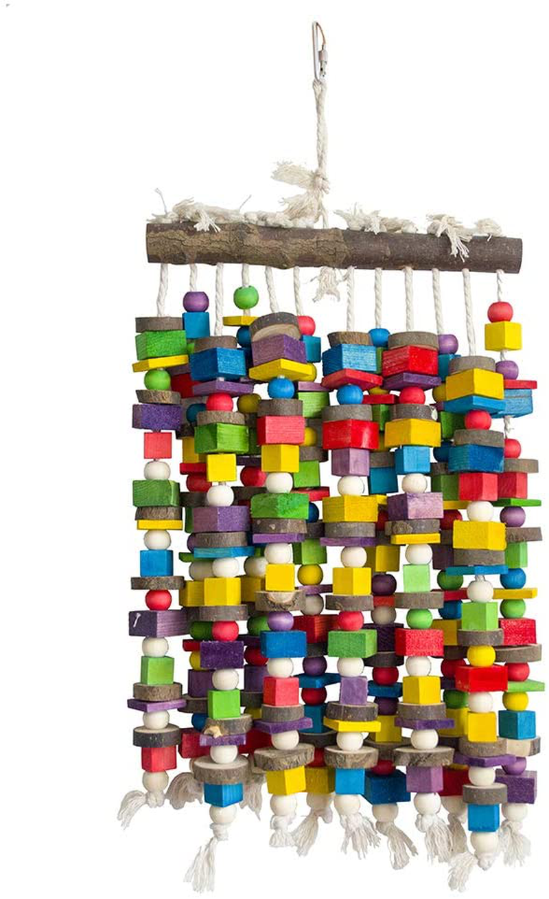 DELOKY Large Bird Parrot Chewing Toy - Multicolored Natural Wooden Blocks Bird Tearing Toys Suggested for Macaws Cockatoos,African Grey and a Variety of Amazon Parrots(X- Large) Animals & Pet Supplies > Pet Supplies > Bird Supplies > Bird Toys DELOKEY   