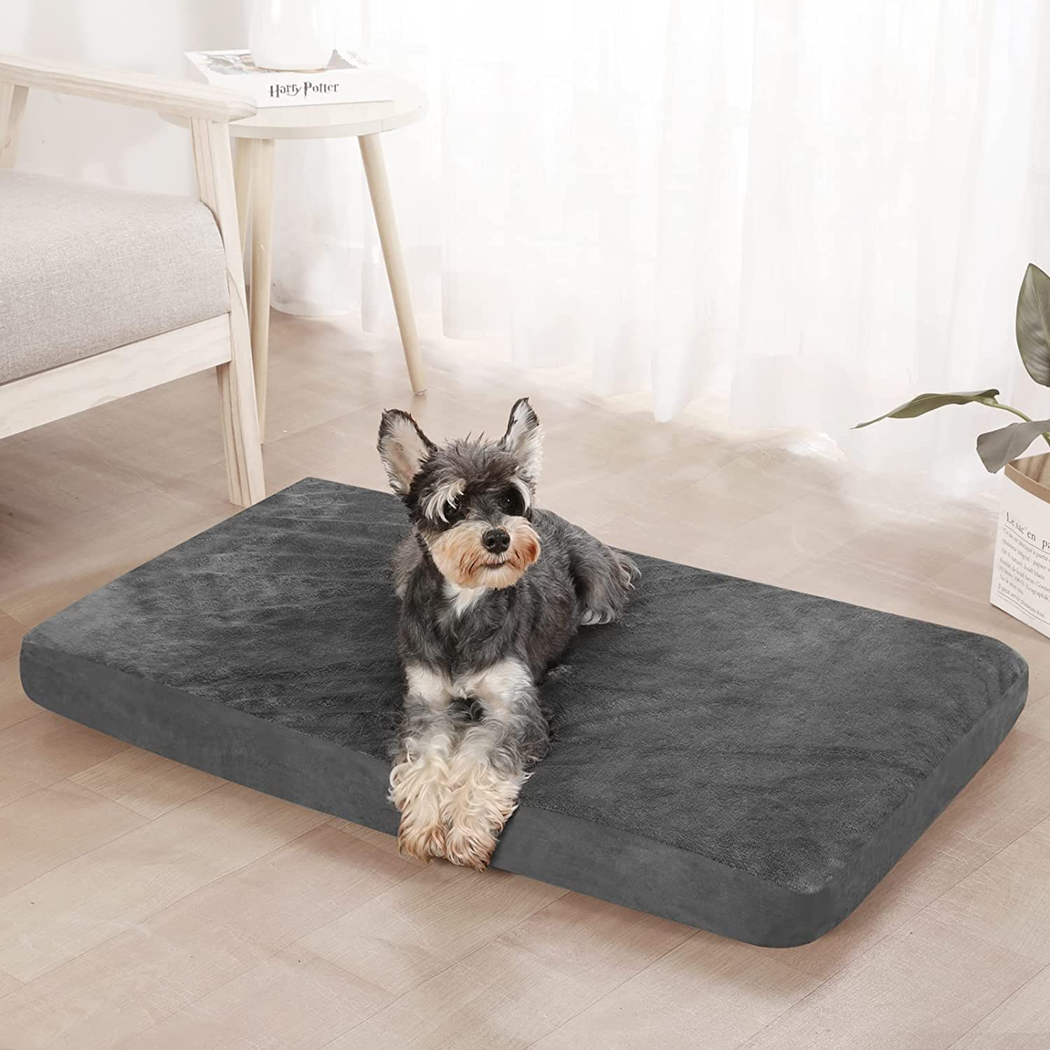 TIHEARY Orthopedic Dog Beds with Removable Washable Cover Waterproof Liner for Small Medium Large Dogs and Cats Egg Crate Memory Foam Pet Bed Mat with Non-Slip Bottom Animals & Pet Supplies > Pet Supplies > Dog Supplies > Dog Beds TIHEARY Dark Grey-1 Large 