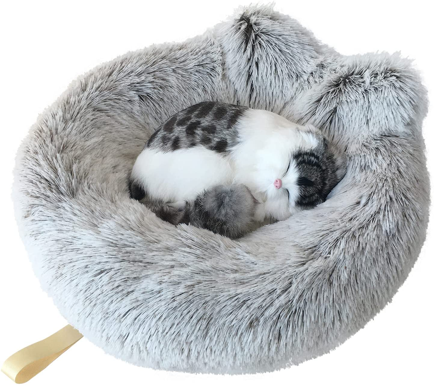 GRITALY Cat Beds Indoor Cats, 20 Inches Donut Pet Bed Cats or Small Dogs up 12Lbs, Anti-Slip Water-Resistant Bottomself Warming Washable Fabric Pet Supplies, Whitebrown, 20X10X7 Inch (Pack of 1) Animals & Pet Supplies > Pet Supplies > Cat Supplies > Cat Furniture GRITALY   