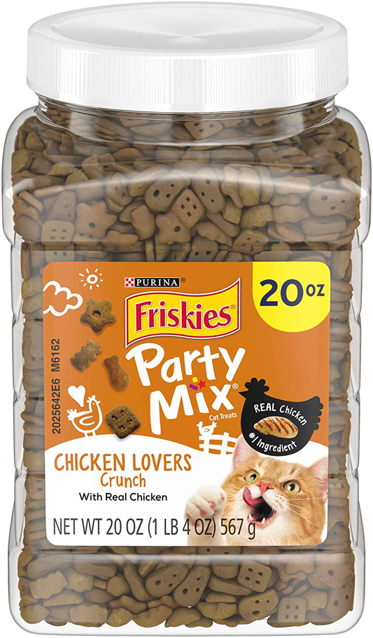 Purina Friskies Made in USA Cat Treats; Party Mix Chicken Lovers Crunch - 20 Oz. Canister Animals & Pet Supplies > Pet Supplies > Cat Supplies > Cat Treats Purina Friskies   