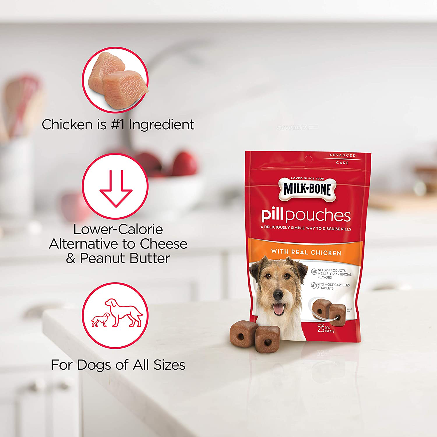 Milk-Bone Pill Pouches Dog Treats to Conceal Medication, 6 Ounce (Pack of 5) Approx. 125 Count Animals & Pet Supplies > Pet Supplies > Small Animal Supplies > Small Animal Treats Milk-Bone   