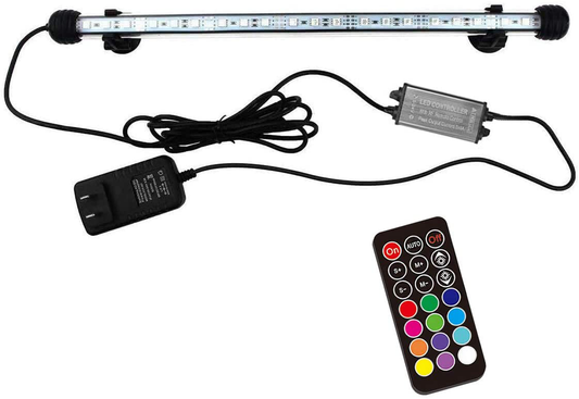 COVOART LED Aquarium Light, 15 Inches Fish Tank Light RGB Color Underwater Light Submersible Crystal Glass Lights, 21 LED Beads, Brightness Adjustable Memory Function Animals & Pet Supplies > Pet Supplies > Fish Supplies > Aquarium Lighting COVOART 15 Inch (Pack of 1)  