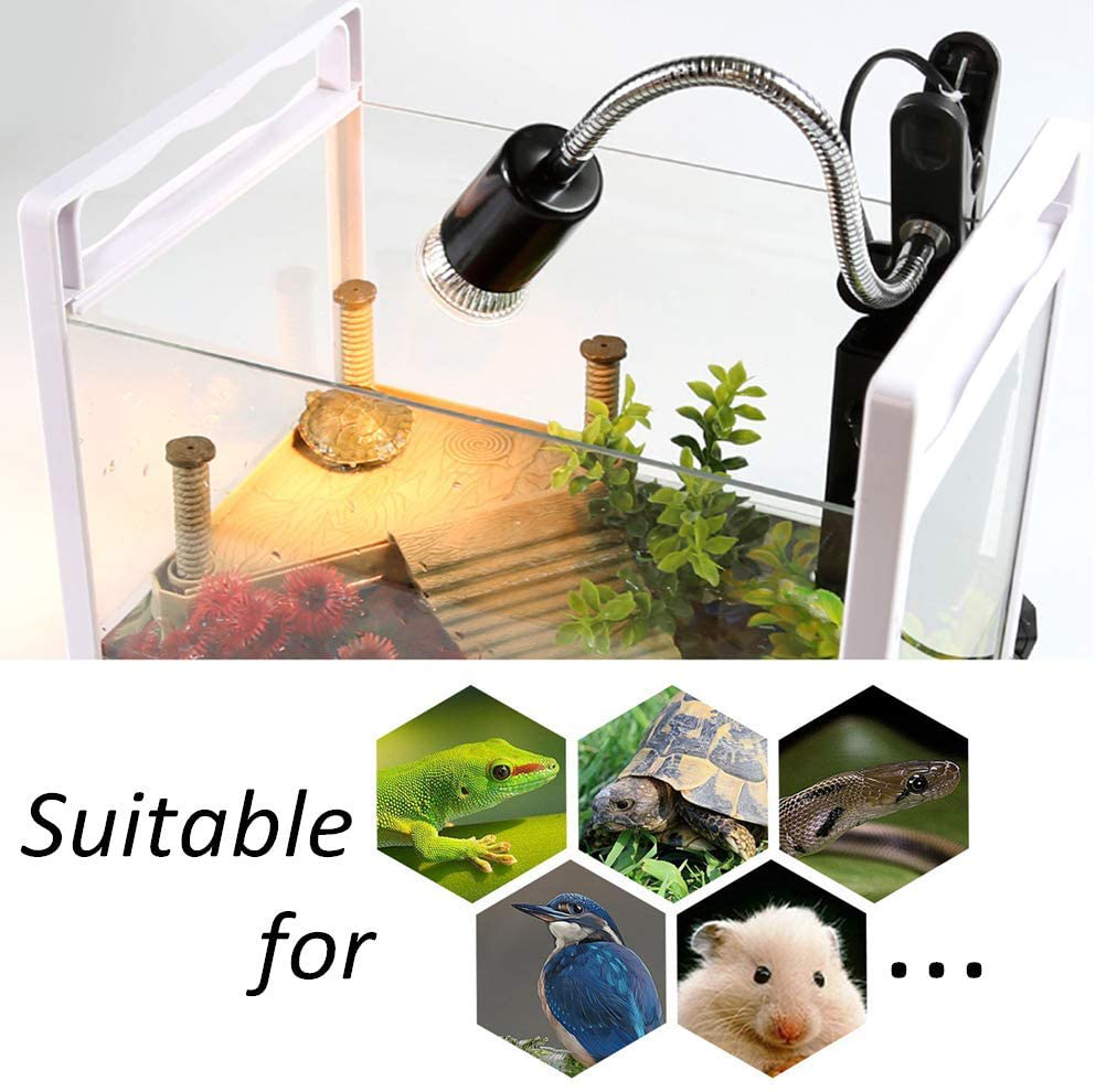 Aquarium Stand,Reptile Lamp Stand for E27 Lamp Holder,Such as Pet UVB Bulbs, Ceramic Heating Bulbs(Not Including Bulb) (1, Black)