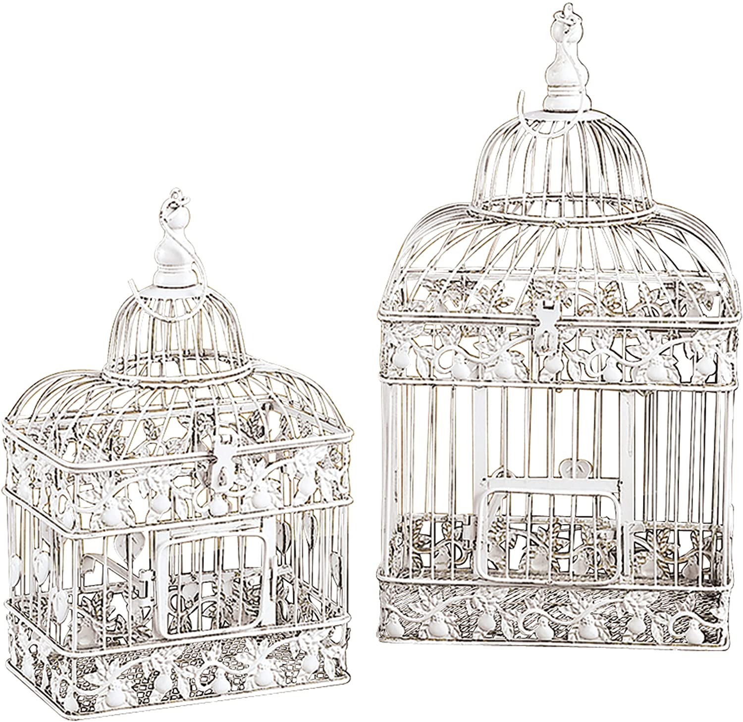 Deco 79 82676 2-Piece Metal Square Bird Cage Set Animals & Pet Supplies > Pet Supplies > Bird Supplies > Bird Cages & Stands Deco 79   