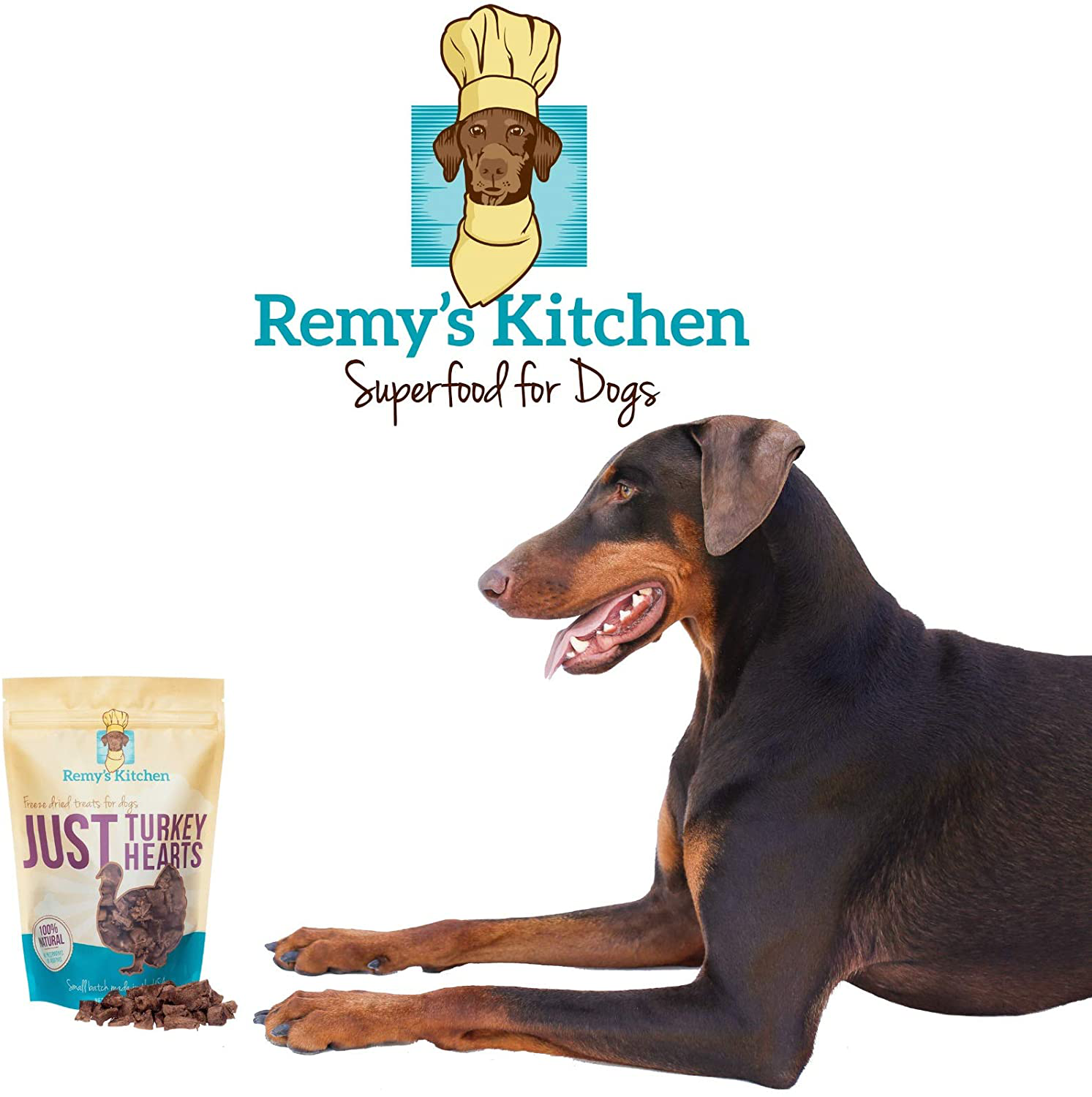 Remy'S Kitchen Just Turkey Hearts Freeze Dried Treats for Dogs and Cats Animals & Pet Supplies > Pet Supplies > Small Animal Supplies > Small Animal Treats Remy’s Kitchen   