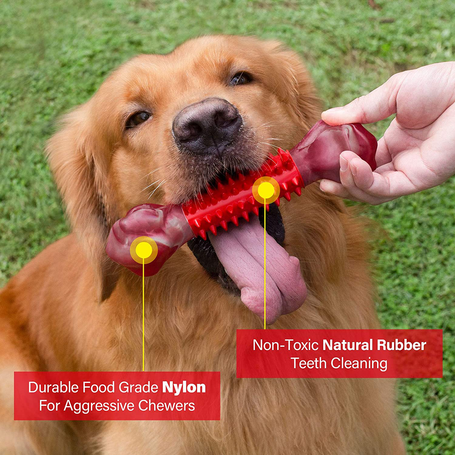 Tough Dog Toys for Aggressive Chewers Large Breed, Apasiri Dog Chew Toys, Durable Dog Toys, Dog Bones Made with Nylon and Rubber, Big Indestructible Dog Toy Animals & Pet Supplies > Pet Supplies > Dog Supplies > Dog Toys Apasiri   