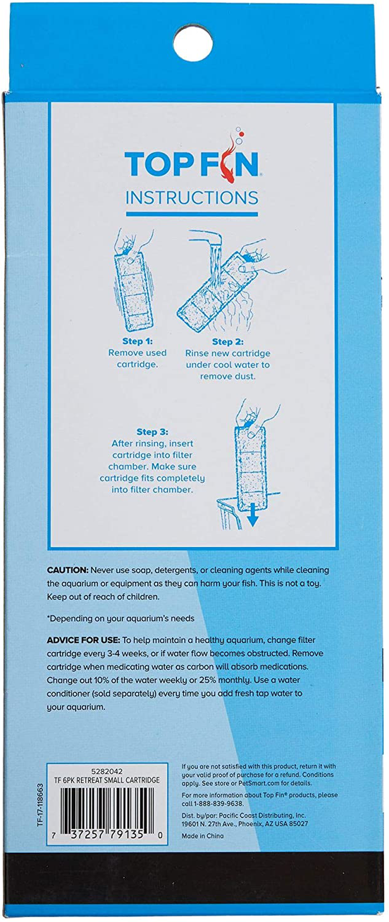 Top Fin Retreat RF-S Filter Cartridges (Small) Refill for Desktop Aquariums with Small Retreat Filters - 8.1In X 1.9In (6 Count) Animals & Pet Supplies > Pet Supplies > Fish Supplies > Aquarium Filters Top Fin   