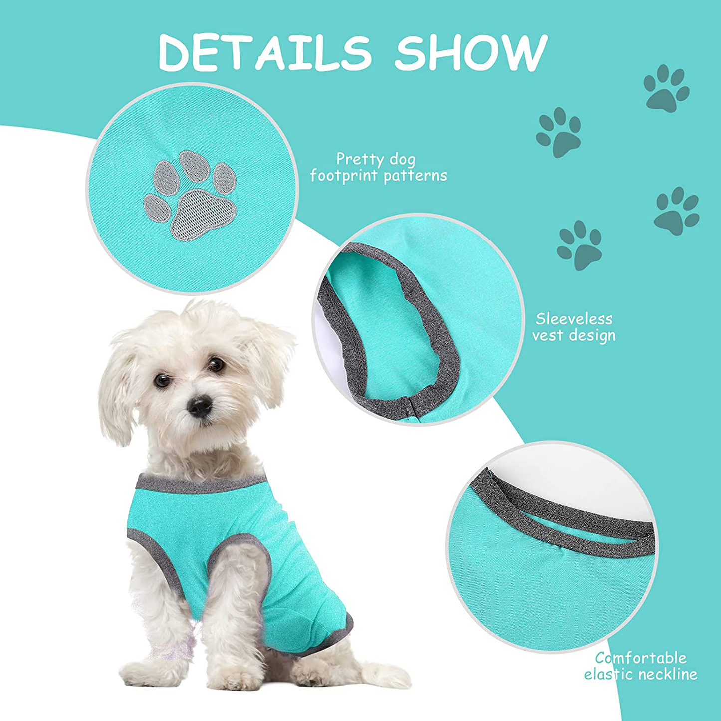 URATOT 6 Pack Pet Sleeveless Vest Dogs Shirts 6 Colors Puppy Outfit Tank Top Sleeveless Vest Cat Shirts Dog Clothes, Small Animals & Pet Supplies > Pet Supplies > Cat Supplies > Cat Apparel URATOT   