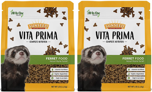 Sunseed 2 Pack of Vita Prima Complete Nutrition High-Protein Ferret Food, 3 Pounds Animals & Pet Supplies > Pet Supplies > Small Animal Supplies > Small Animal Food Sunseed   