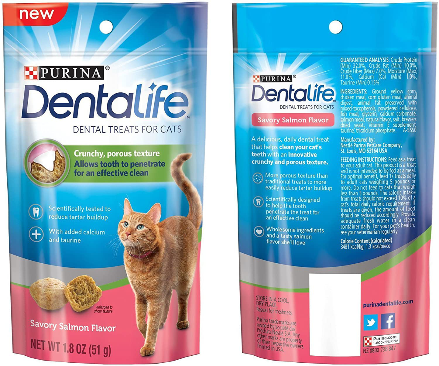 Dentalife Dental Treats for Cats Bundle; Savory Salmon and Tasty Chicken, 2 CT Animals & Pet Supplies > Pet Supplies > Cat Supplies > Cat Treats Purina   