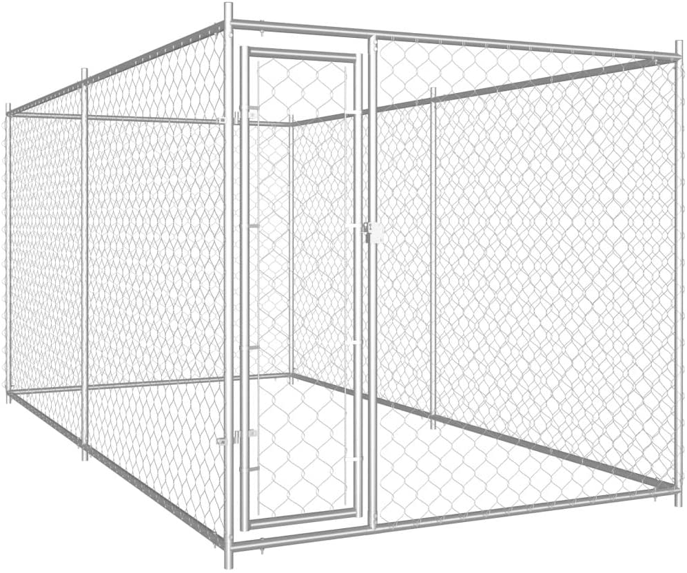 Unfade Memory Outdoor Dog Kennel Pet Playpen Chain Link Fence House Large Cage Dog Kennels Runs Animals & Pet Supplies > Pet Supplies > Dog Supplies > Dog Kennels & Runs Unfade Memory 150.4"x75.6"x72.8"  