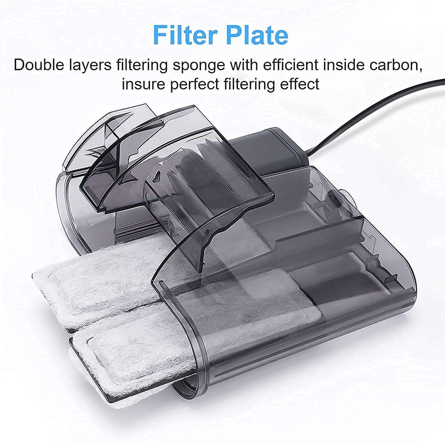 AKKEE Aquarium Filter Super Quiet：Hang on Filter for Small Fish Tank Filter Waterfall Water Ultra Silent Filter for 5 to 15 Gallons Tank