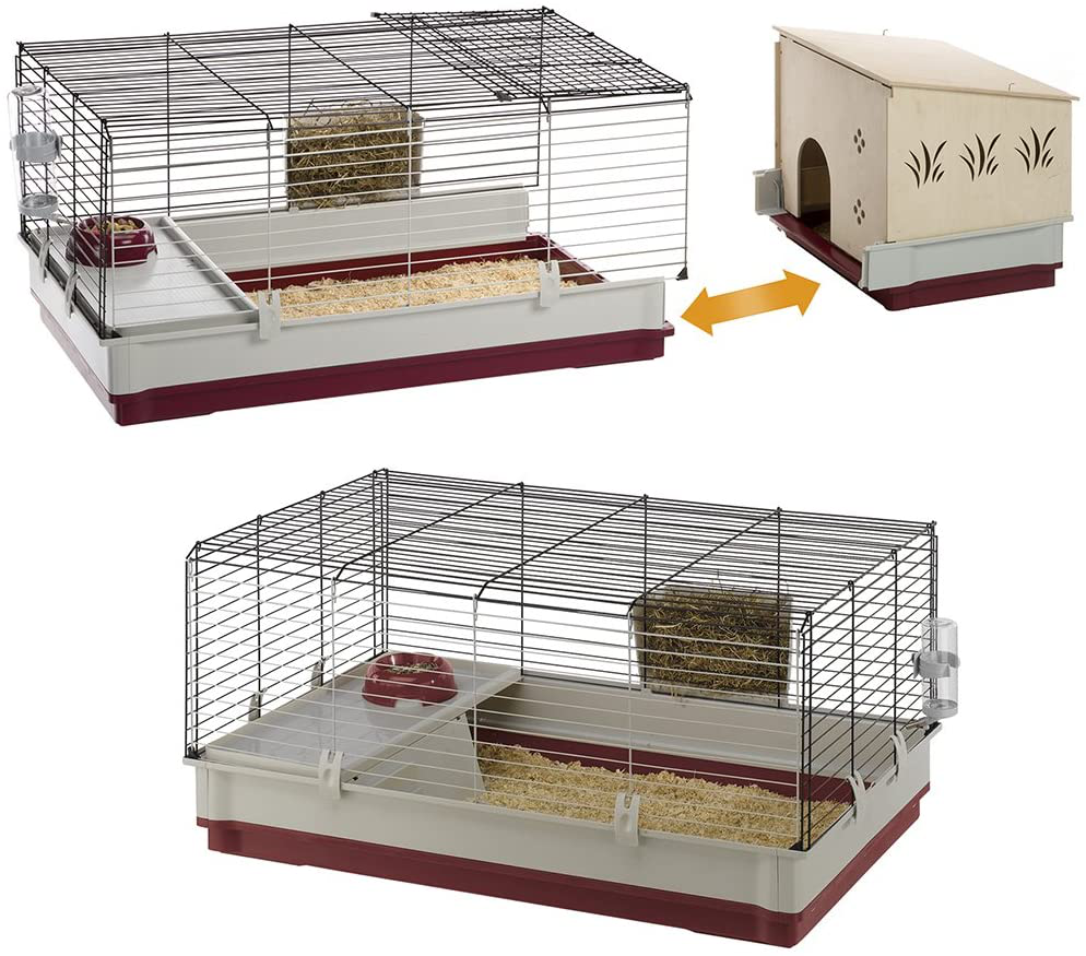 Ferplast Krolik Rabbit Cage | Extra-Large Rabbit Cage W/Wood or Wire Hutch | Rabbit Cage Includes All Accessories Animals & Pet Supplies > Pet Supplies > Small Animal Supplies > Small Animal Habitats & Cages Ferplast   