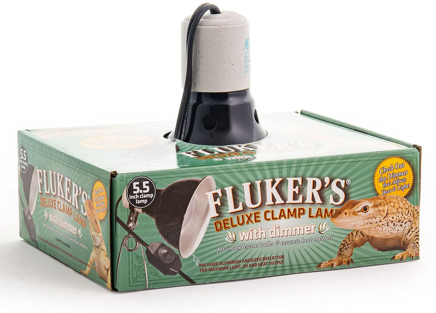 Fluker'S Repta-Clamp Lamp, 5.5-Inch Ceramic with Dimmable Switch