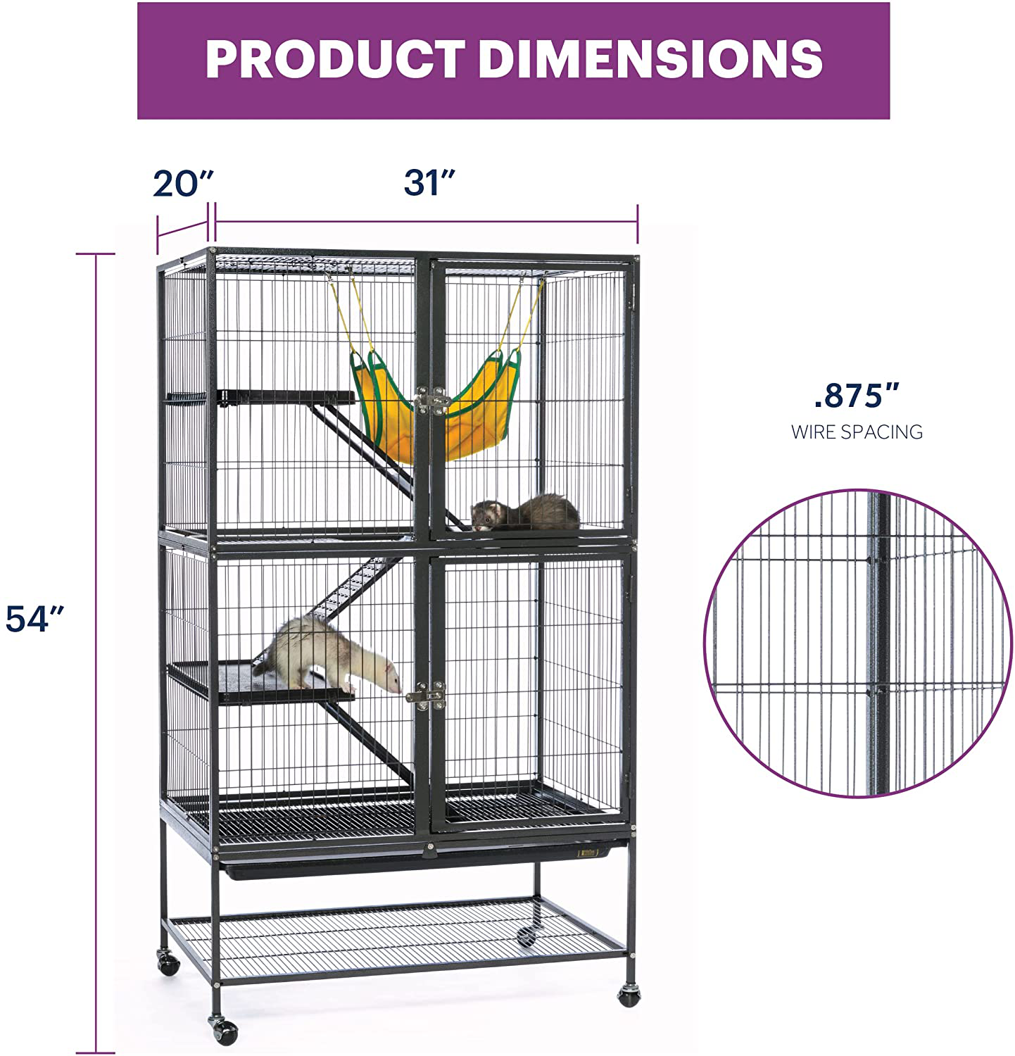 Prevue Hendryx Black Feisty Ferret Cage Animals & Pet Supplies > Pet Supplies > Small Animal Supplies > Small Animal Habitats & Cages Prevue Hendryx   