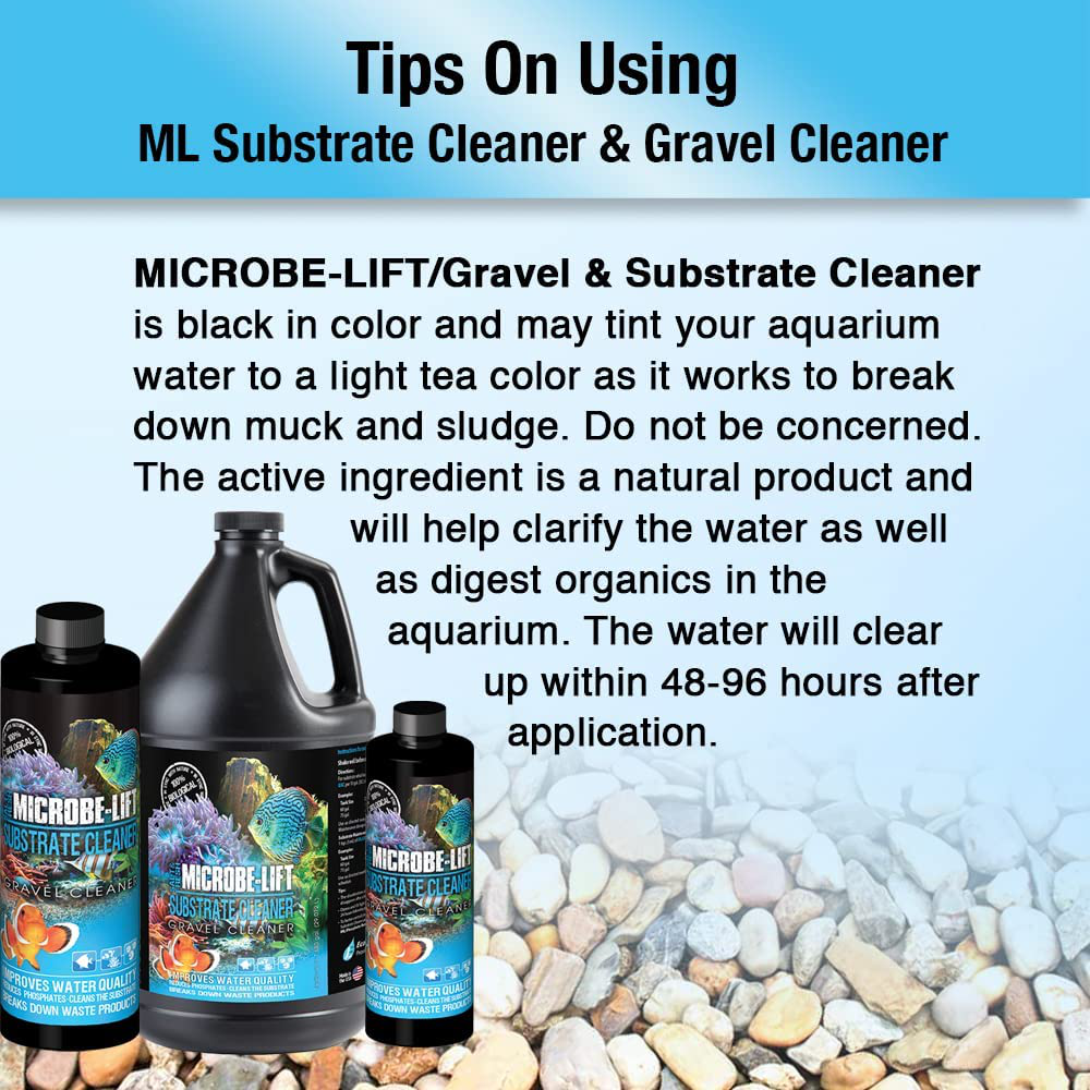 MICROBE-LIFT Professional Gravel & Substrate Cleaner for Freshwater and Saltwater Tanks, 1 Gal (1 Gallon) (16Oz)