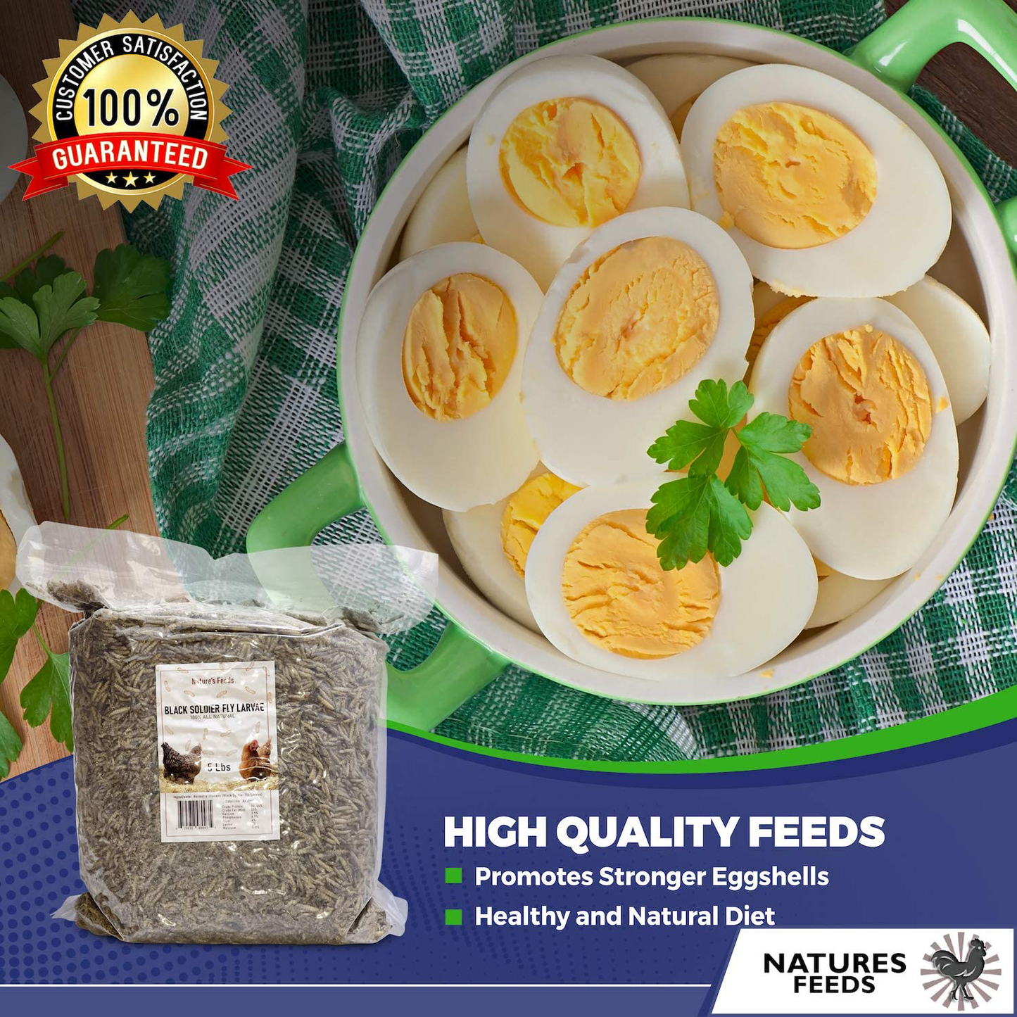 Naturesfeeds Superior Chicken Treats (10 Lbs) - 85X More Calcium Vs Mealworms - Chicken Feed & Molting Supplement - BSF Larvae Treats for Birds, Hens, Ducks, Chickens, Reptiles, Lizards Animals & Pet Supplies > Pet Supplies > Bird Supplies > Bird Treats NATURES FEEDS   