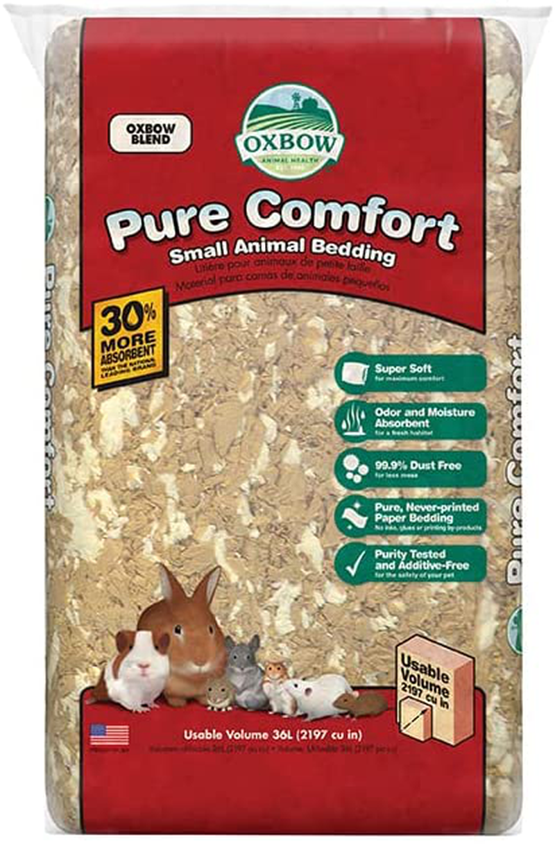 Oxbow Pure Comfort Small Animal Bedding - Odor & Moisture Absorbent, Dust-Free Bedding for Small Animals