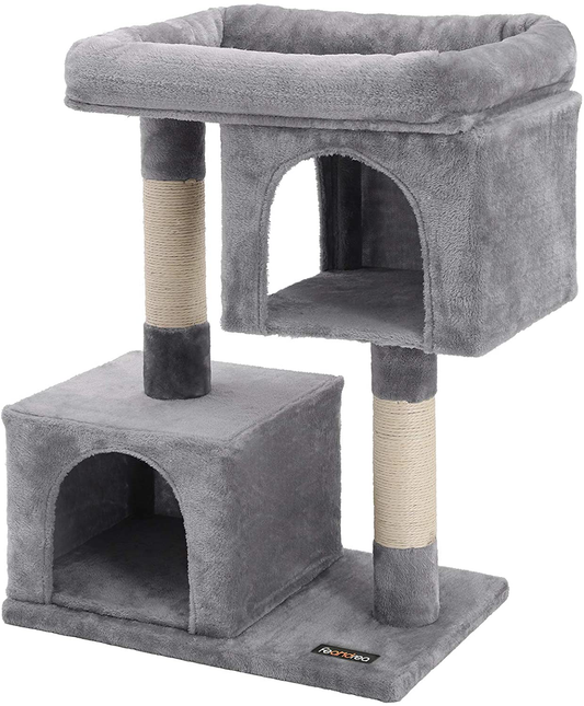 FEANDREA Cat Tree for Large Cats, Cat Tower 2 Cozy Plush Condos and Sisal Posts Animals & Pet Supplies > Pet Supplies > Cat Supplies > Cat Furniture FEANDREA Light Gray  