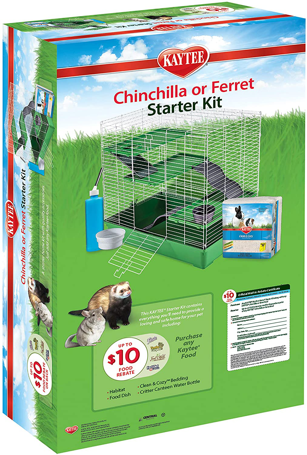 Kaytee My First Home Ferret or Chinchilla Starter Kit 30"X 18" X 29" Animals & Pet Supplies > Pet Supplies > Small Animal Supplies > Small Animal Habitats & Cages Kaytee   