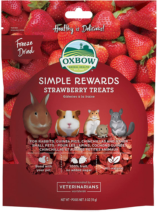 Oxbow Simple Rewards Baked Treats Animals & Pet Supplies > Pet Supplies > Small Animal Supplies > Small Animal Treats Oxbow Freeze-Dried Strawberry 0.5 Ounce (Pack of 1)