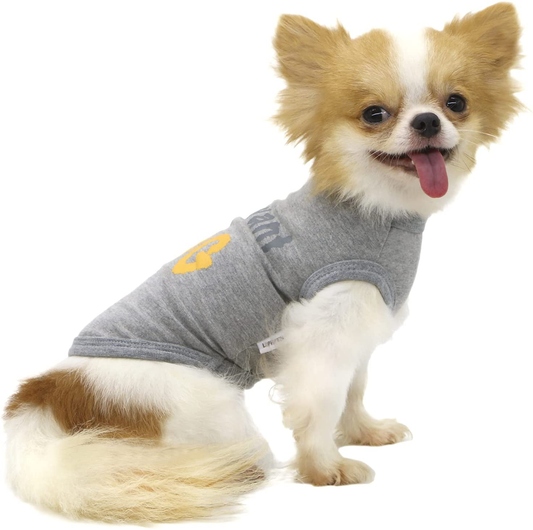LOPHIPETS Dog Letter Print Shirts for Puppy Small Teacup Dogs Chihuahua Cat Animals & Pet Supplies > Pet Supplies > Cat Supplies > Cat Apparel LOPHIPETS Grey Large (Pack of 1) 