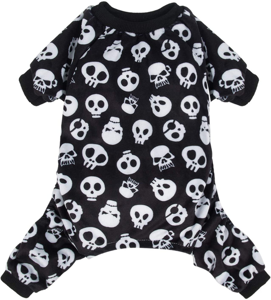 Cutebone Halloween Dog Pajamas Costumes Pet Clothes Cat Apparel Shirt Winter Holiday Cute Pjs Outfits for Doggie Onesies Animals & Pet Supplies > Pet Supplies > Dog Supplies > Dog Apparel CuteBone 1#Skull L (Chest Girth18.5"Back Length14") 