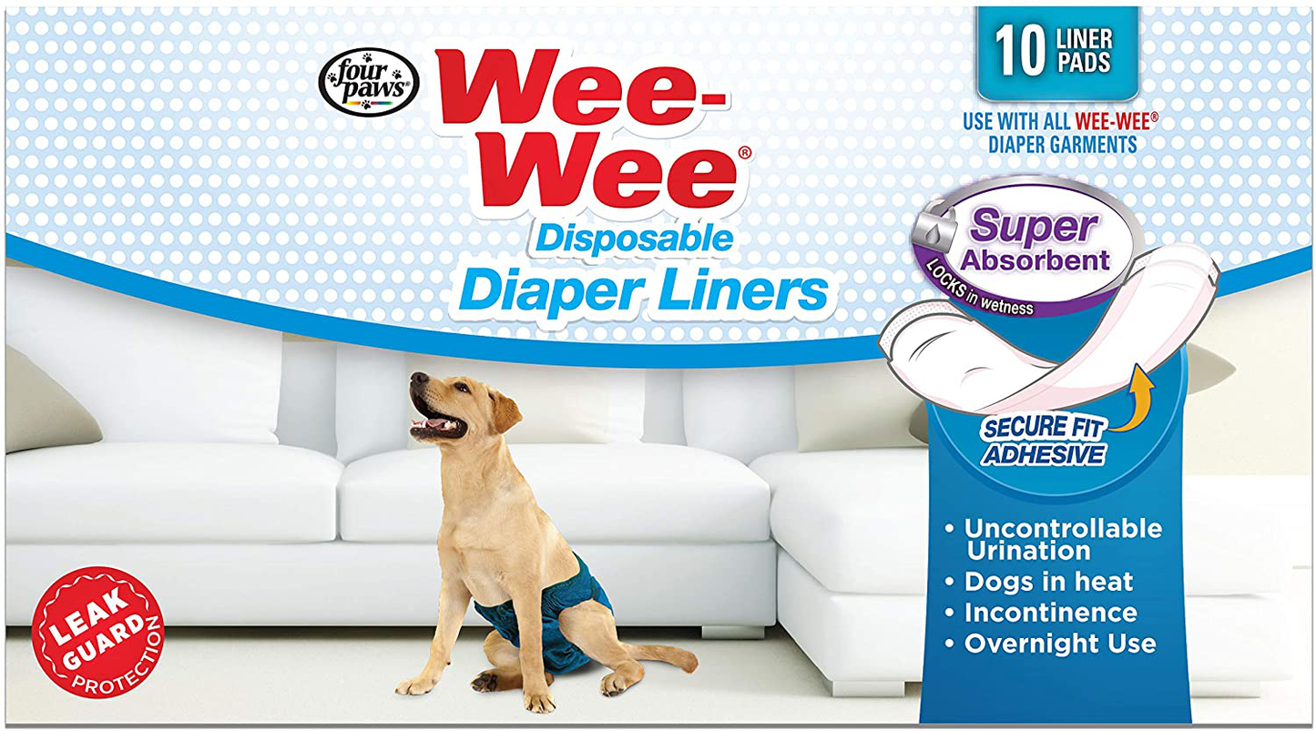 Four Paws Wee-Wee Super Absorbent Disposable Dog Diaper Liners 10 Count