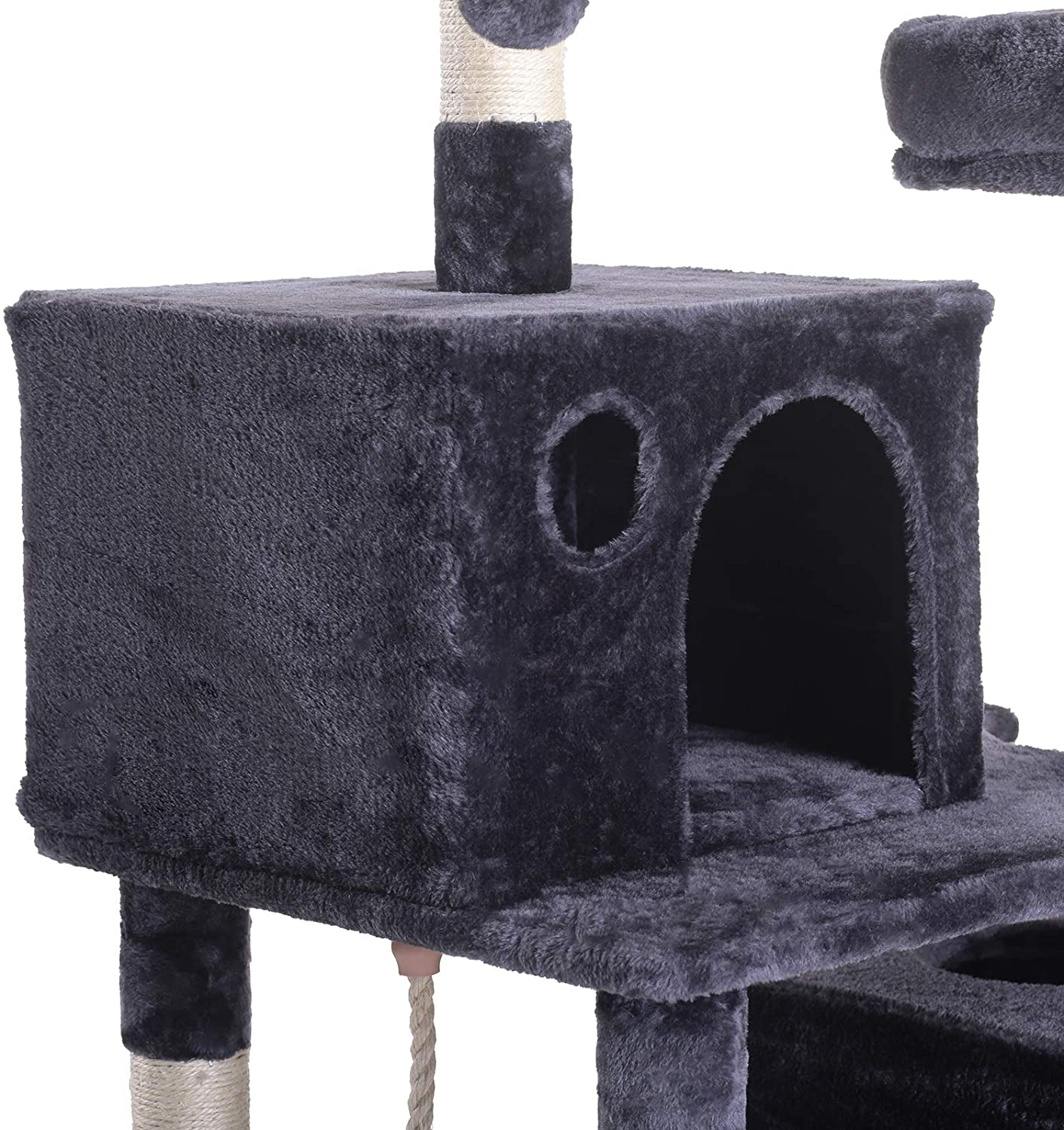 Hey-Bro Extra Large Multi-Level Cat Tree Condo Furniture with Sisal-Covered Scratching Posts, 2 Bigger Plush Condos, Perch Hammock for Kittens, Cats and Pets Animals & Pet Supplies > Pet Supplies > Cat Supplies > Cat Furniture Hey-brother   