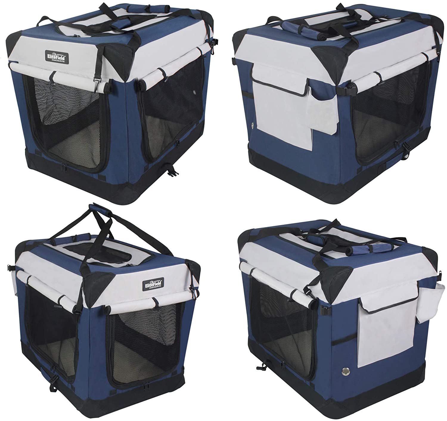 Elitefield 3-Door Folding Soft Dog Crate (2 Year Warranty), Indoor & Outdoor Pet Home, Multiple Sizes and Colors Available Animals & Pet Supplies > Pet Supplies > Dog Supplies > Dog Kennels & Runs EliteField   