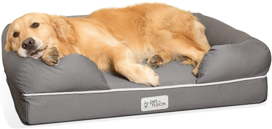 Petfusion Ultimate Orthopedic Dog Bed | Solid Certipur-Us Memory Foam | Multiple Sizes/Colors, Medium Firmness Bolster, Waterproof Liner, Breathable 35% Cotton Cover | Cert. Skin Safe | 3Yr Warranty Animals & Pet Supplies > Pet Supplies > Dog Supplies > Dog Beds PetFusion, LLC. Slate Grey Large (36x28") 