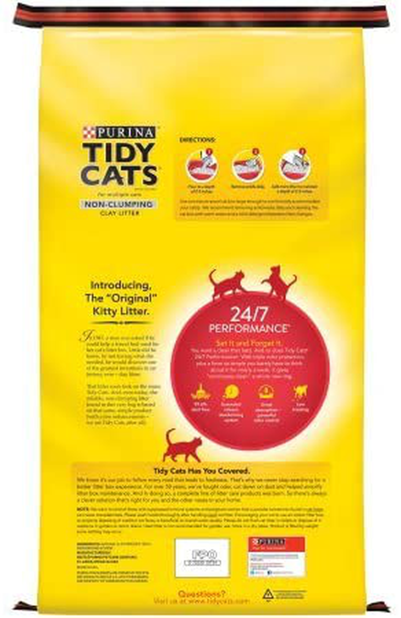 Purina Tidy Cats Non-Clumping Cat Litter 24/7 Performance for Multiple Cats (30 Lb. Bag - 3 Pack) Animals & Pet Supplies > Pet Supplies > Cat Supplies > Cat Litter Purina Waggin' Train   