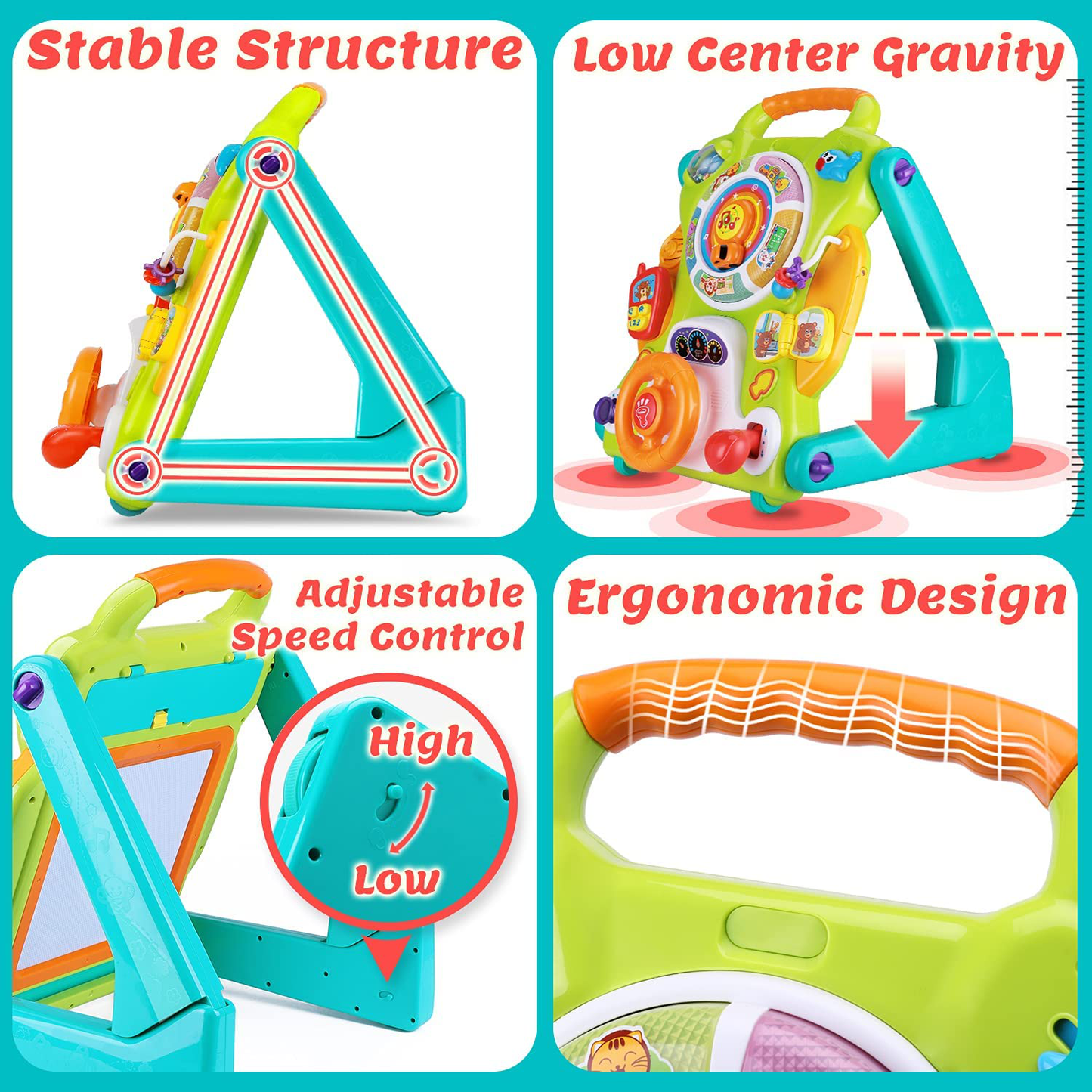 Iplay, Ilearn 3 in 1 Baby Walker Sit to Stand Toys, Kids Activity Center, Toddlers Musical Fun Table, Lights and Sounds, Learning, Birthday Gift for 9, 12, 18 Months, 1, 2 Year Old, Infant, Boy, Girl Animals & Pet Supplies > Pet Supplies > Bird Supplies > Bird Gyms & Playstands iPlay, iLearn   