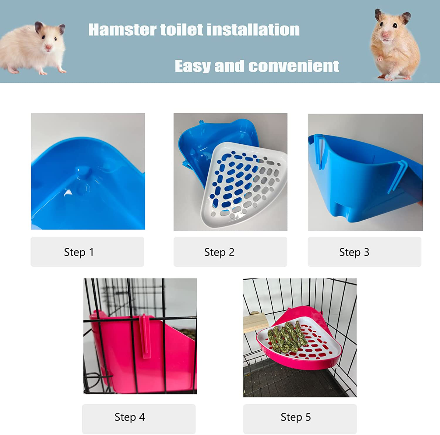 PINVNBY Guinea Pig Litter Box Triangle Potty Trainer Corner Litter Pan Bunny Litter Tray Hamster Plastic Corner Toilet Box for Chinchillas Ferret Small Animal Animals & Pet Supplies > Pet Supplies > Small Animal Supplies > Small Animal Bedding PINVNBY   