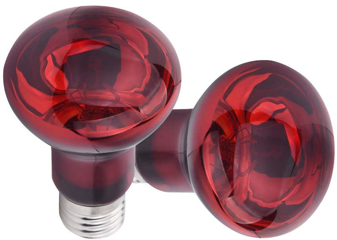 Pet Supplies 100W Infrared Heating Lamp 2 Pack, 110V E27 Basking Spot Light Bulbs for Reptile and Amphibian, as Bearded Dragons, Turtles, Ball Pythons, Red