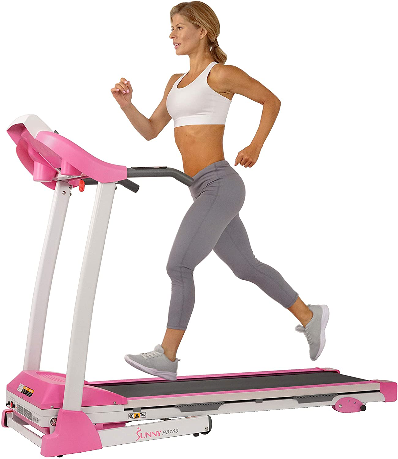 Sunny Health & Fitness Folding Treadmill with Device Holder, Shock Absorption and Incline Animals & Pet Supplies > Pet Supplies > Dog Supplies > Dog Treadmills Sunny Health & Fitness Pink  