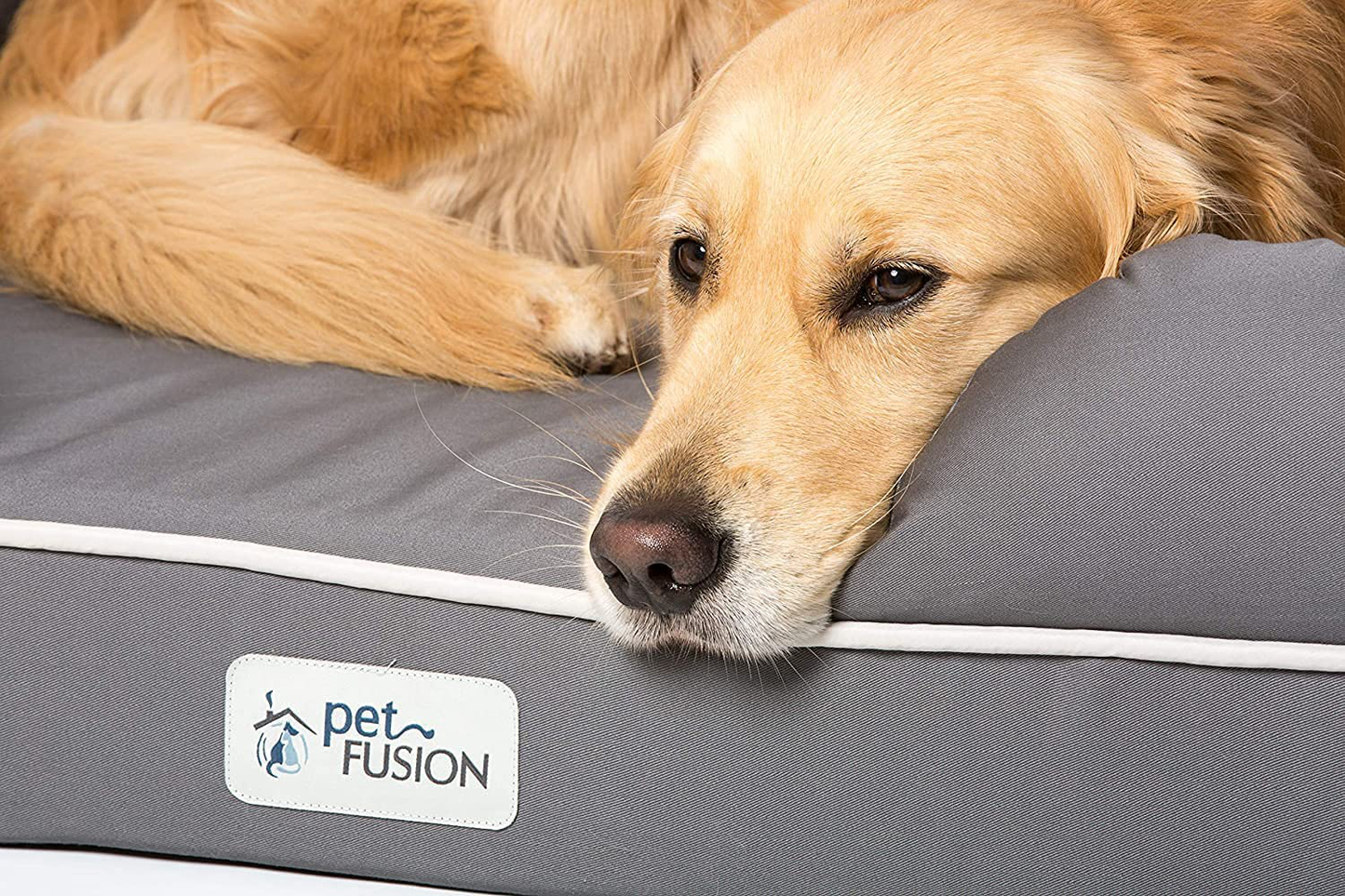 Petfusion Ultimate Orthopedic Dog Bed | Solid Certipur-Us Memory Foam | Multiple Sizes/Colors, Medium Firmness Bolster, Waterproof Liner, Breathable 35% Cotton Cover | Cert. Skin Safe | 3Yr Warranty