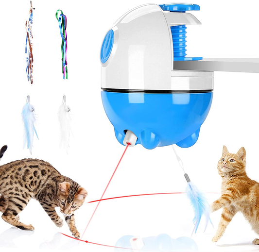 Cat Toys Interactive, Cat Laser Toy & Cat Feather Toys 2 in 1, Rechargeable Cat Laser Toys for Indoor Cats, Shutdown Automatic Cat Toy Interactive with Many Replacement Accessories for Kitten Animals & Pet Supplies > Pet Supplies > Cat Supplies > Cat Toys Enoctu   