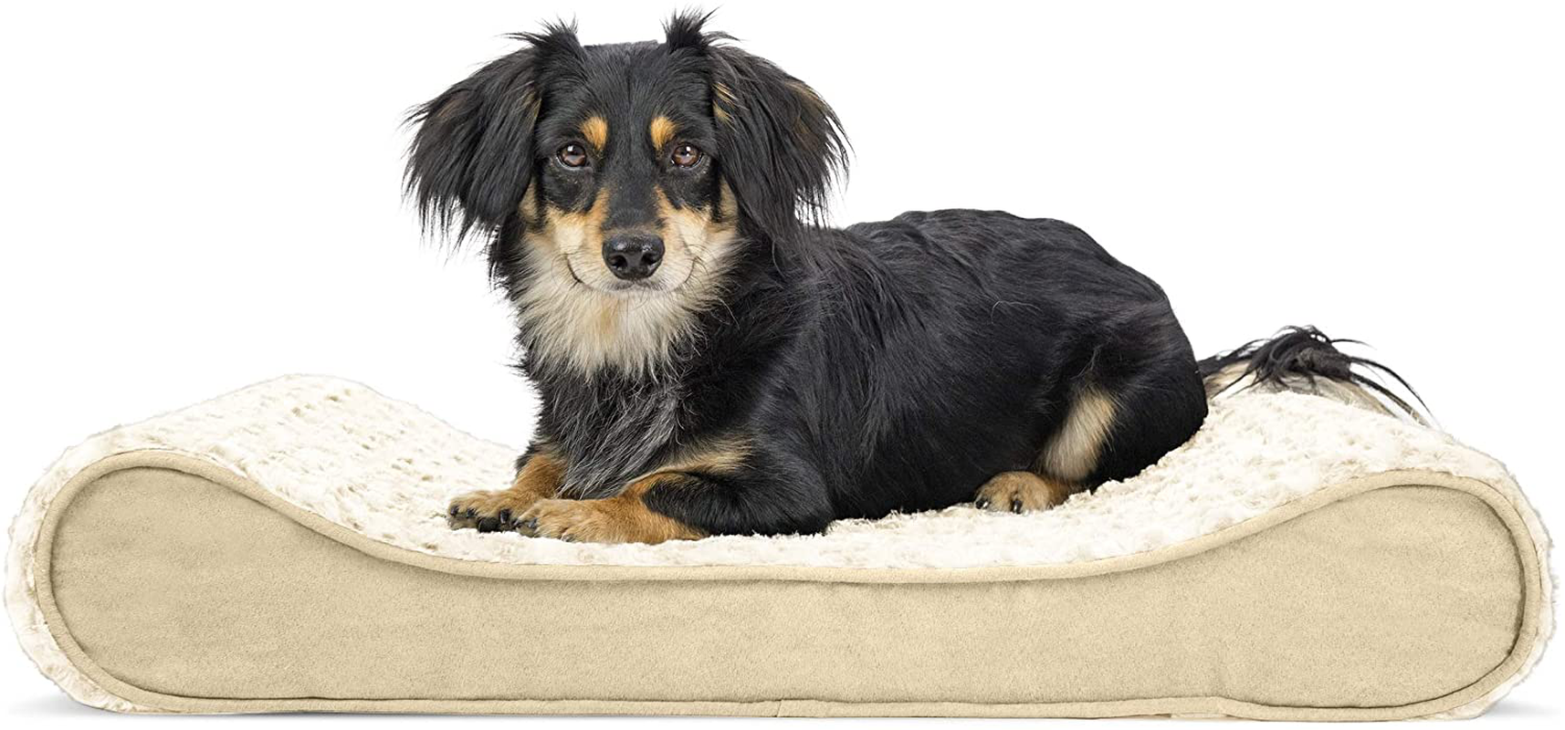 Furhaven Orthopedic, Cooling Gel, and Memory Foam Pet Beds for Small, Medium, and Large Dogs - Ergonomic Contour Luxe Lounger Dog Bed Mattress and More Animals & Pet Supplies > Pet Supplies > Dog Supplies > Dog Beds Furhaven Ultra Plush Cream Orthopedic Foam Medium