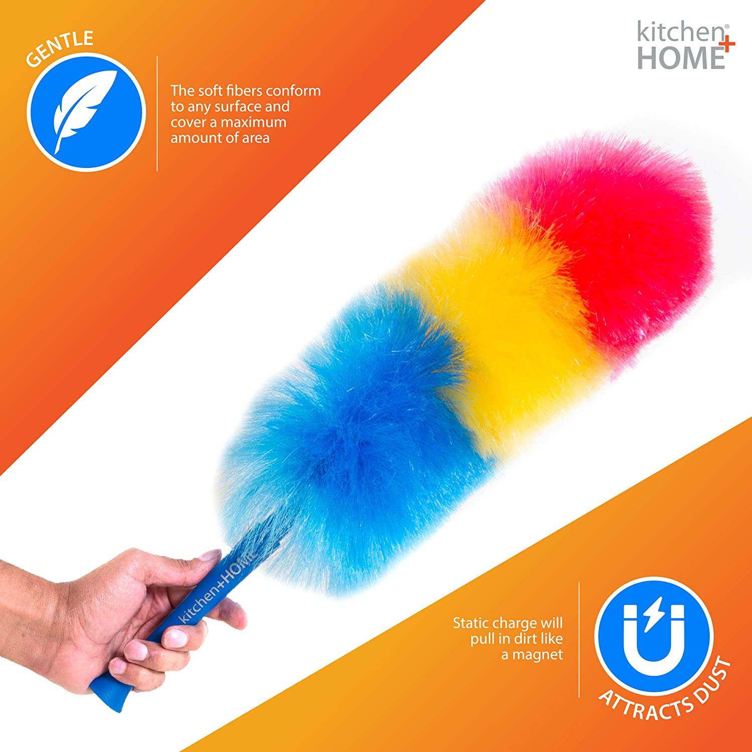 Kitchen + Home 23” Inch Rainbow Static Duster - Electrostatic Feather Duster Attracts Dust like a Magnet! Animals & Pet Supplies > Pet Supplies > Dog Supplies > Dog Treadmills Kitchen + Home   