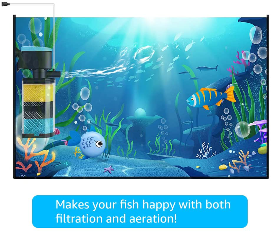 Kulife New 3-Stage Aquarium Filters for 10-100 Gallon Fish Tanks Dual Water Outlets with Aeration Animals & Pet Supplies > Pet Supplies > Fish Supplies > Aquarium Filters Kulife   