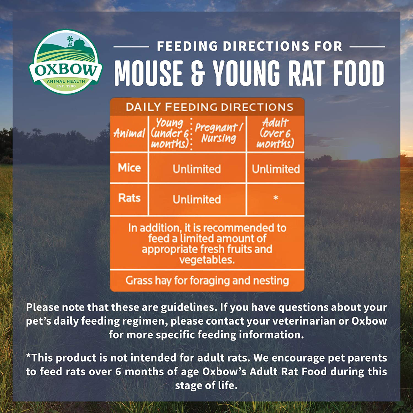 Oxbow Animal Health Garden Select Mouse and Young Rat Food, Garden-Inspired Recipe for Young Rats and Mice of All Ages, Non-Gmo, Made in the USA, 20 Pound Bag